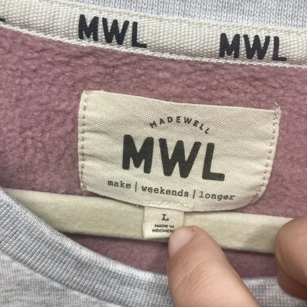 Madewell MWL Superbrushed Colorblock Easygoing Sweatshirt L
